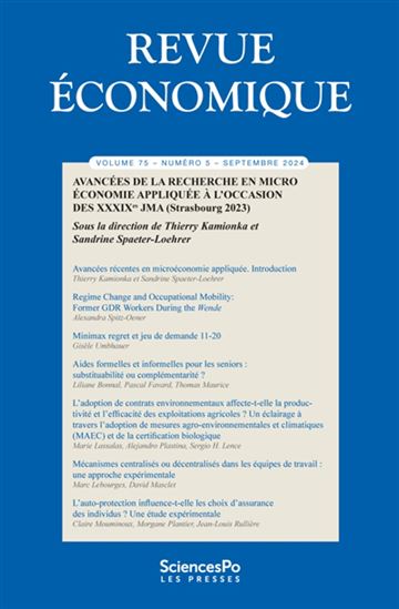 Revue économique #75-5 - COLLECTIF