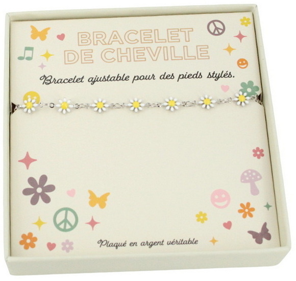 Bracelet de cheville marguerites