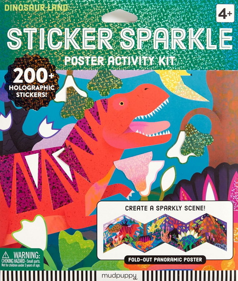 Dinosaur Land Sticker Sparkle Poster Activity Kit - COLLECTIF