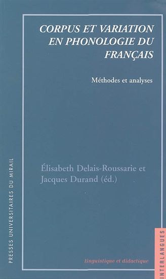 Corpus et variation en phonologie du fr - COLLECTIF