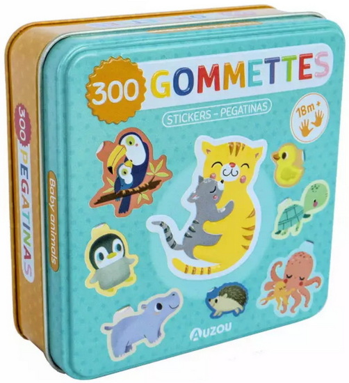Boîte de gommettes métal (bébés animaux) : 300 gommettes - YU HSUAN HUANG - LUCIA WILKINSON - INGA WILMINK