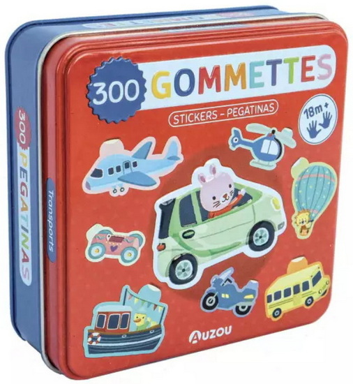 Boîte de gommettes métal (les transports) : 300 gommettes - STÉPHANIE BARDY - JANNIE HO - MR IWI