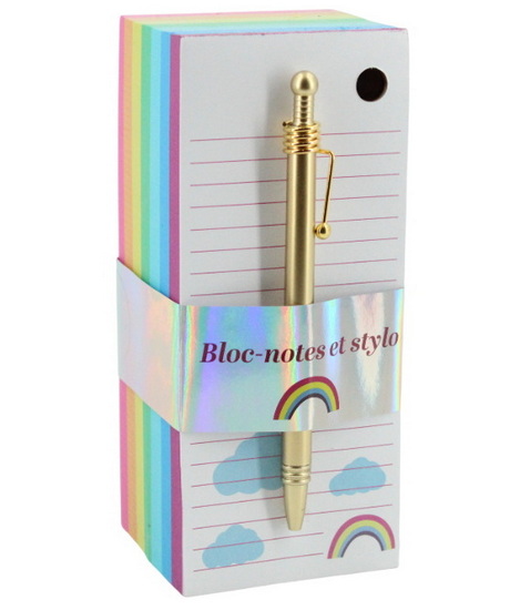 Bloc-note aimanté arc-en-ciel