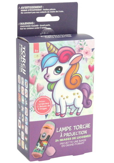 Lampe torche avec projections - Licorne