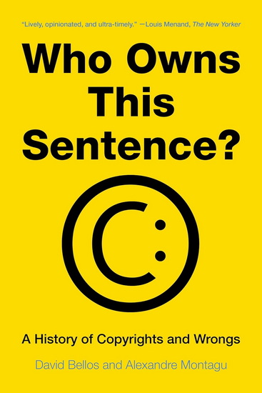 Who Owns This Sentence?: A History of Copyrights and Wrongs - DAVID BELLOS - ALEXANDRE MONTAGU