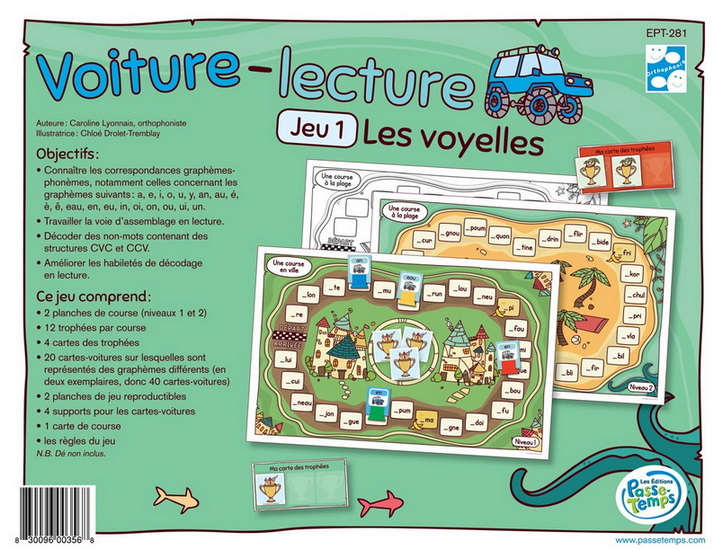 Voiture-lecture : Les voyelles - CAROLINE LYONNAIS