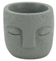 Pot visage gris