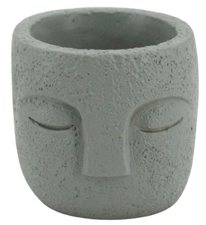 Pot visage gris