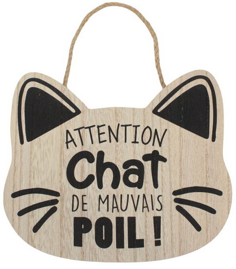 Plaque attention chat