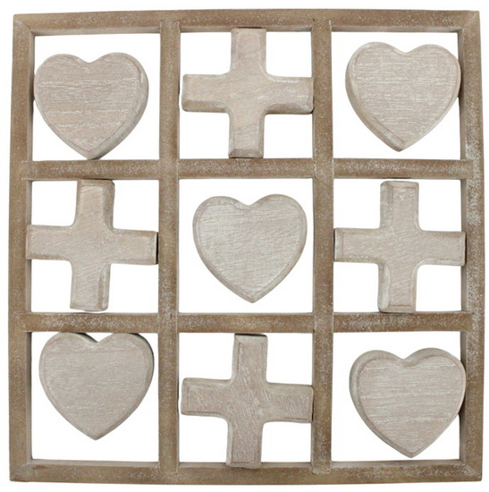 Tic Tac Toe cœur en bois