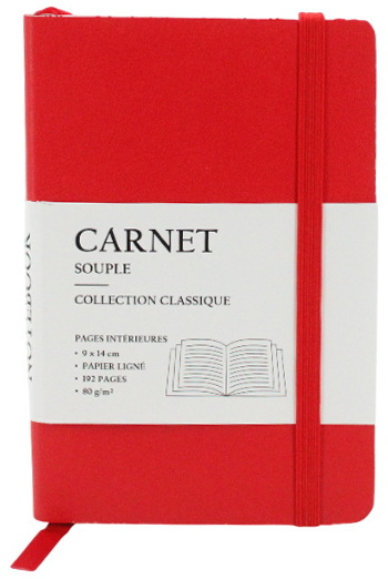 Journal cuir souple rouge 192 p