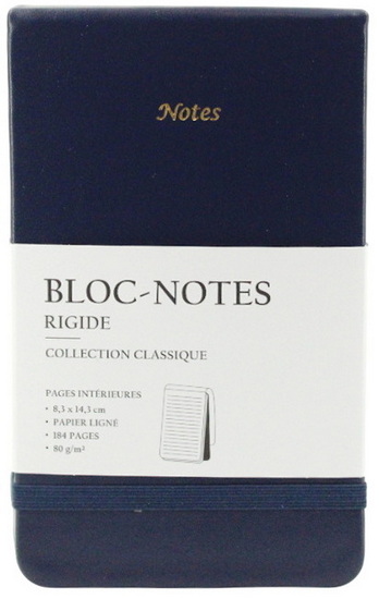 Calepin reporter en cuir bleu
