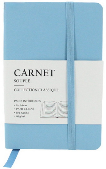 Journal cuir souple bleu 192 p