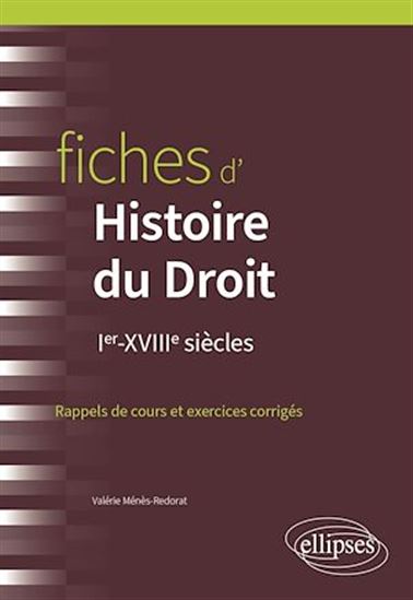 Fiches d'Histoire du Droit - VALÉRIE MÉNÈS-REDORAT