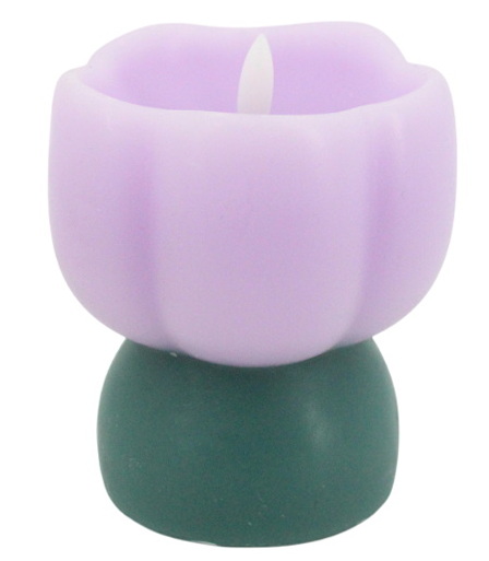 Bougie Led fleur mauve