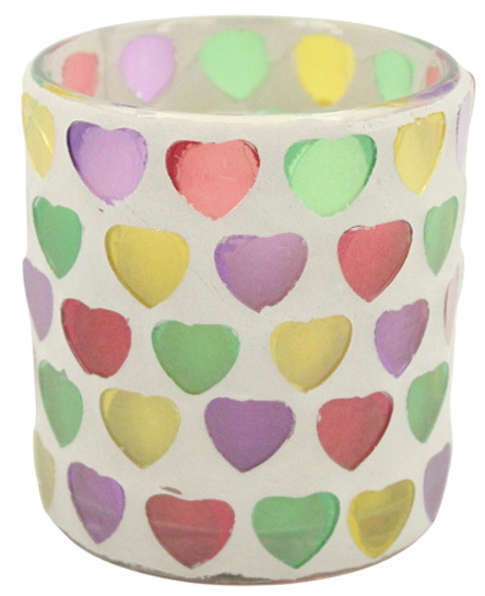 Bougie parfumée mosaïque cœurs