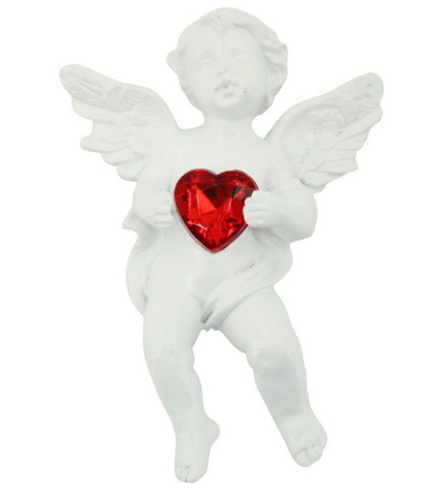 Aimant ange cœur rouge