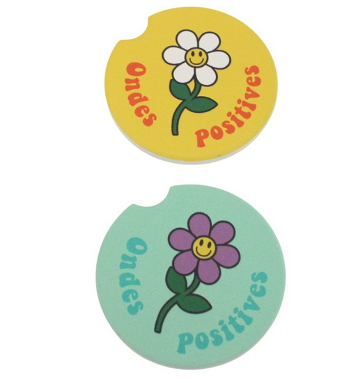 Ens. 2 sous-verres pour voiture ondes positives