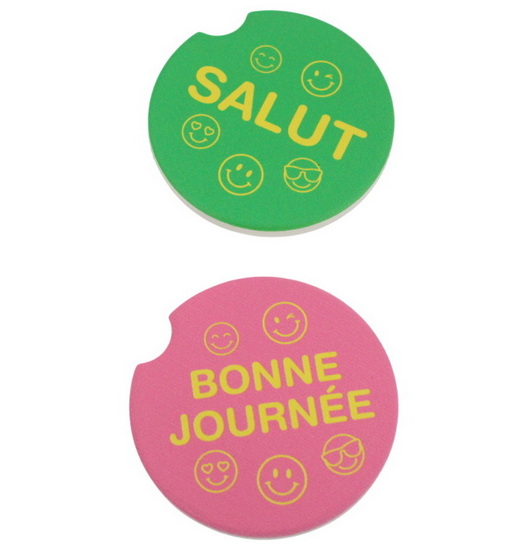 Ens. 2 sous-verres pour voiture salut