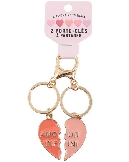 Ens. 2 porte-clés amour infini