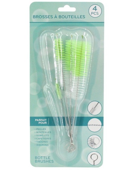 Ens. 4 Brosses à bouteilles