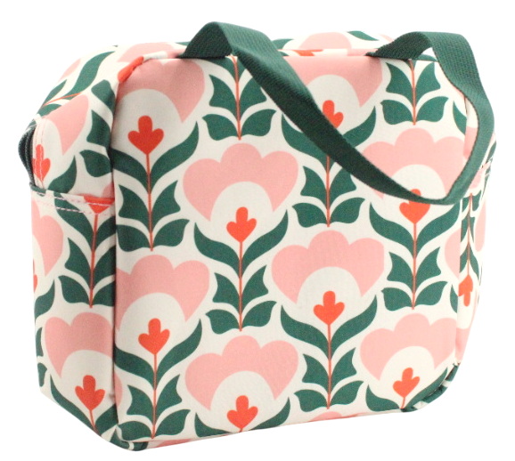 Sac à lunch fleurs - rose