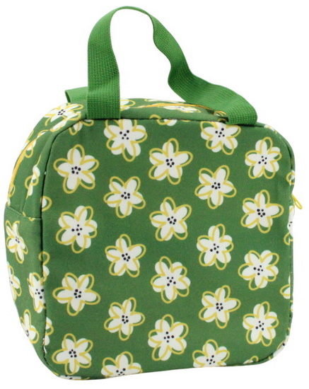 Sac à lunch fleurs - vert