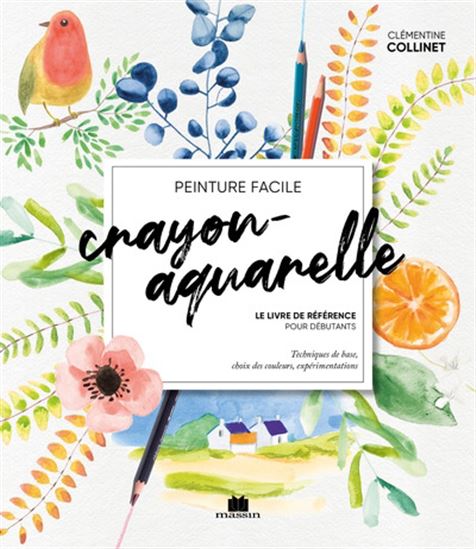 Crayon-aquarelle : Le livre de référence pour débutants - CLÉMENTINE COLLINET