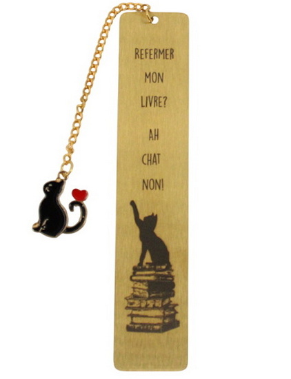 Signet métallique Chat livre