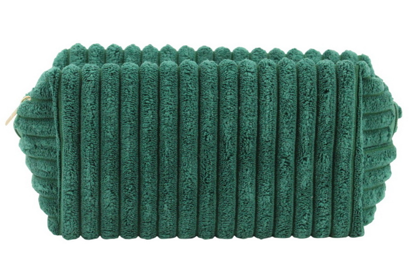 Trousse velours côtelé verte