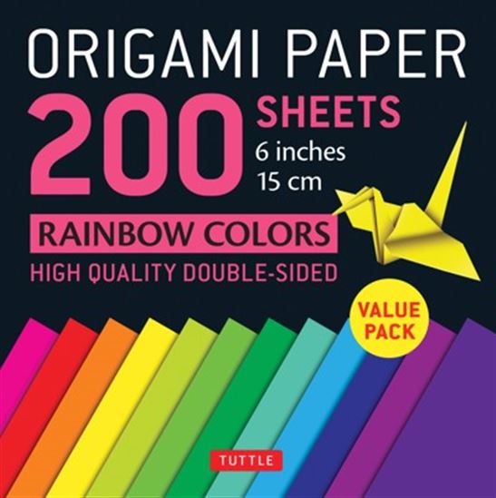 Origami Paper 200 sheets Rainbow Colors 6 (15 cm): Tuttle Origami Paper: Double Sided Origami Sheets Printed with 12 Different Color Combinations (Instructions for 6 Projects Included) - COLLECTIF