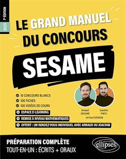 Le Grand Manuel du concours SESAME - JOACHIM PINTO - ARNAUD SÉVIGNÉ