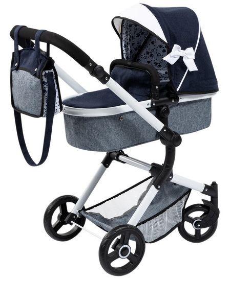 Poussette pour poupée Neo vario noir et blanc