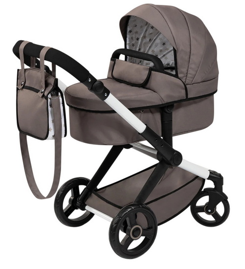 Poussette pour poupée Xeo taupe