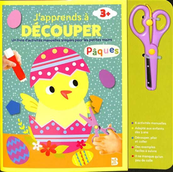 J'apprends à découper : Pâques : Noël : un livre d'activité manuelles simples pour les petites mains 3+ - COLLECTIF
