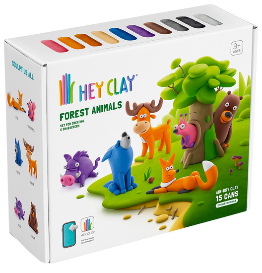 Ensemble d&#39;argile animaux de la forêt