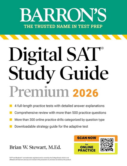 Digital SAT Study Guide Premium, 2026: 4 Practice Tests + Comprehensive Review + - COLLECTIF