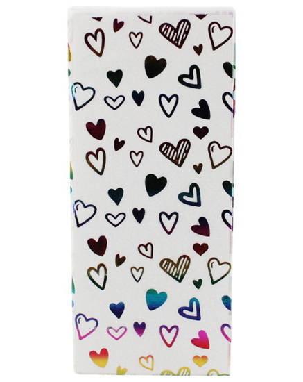 Papier de soie cœurs multicolores