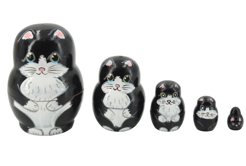 Chats emboîtables 5 pièces