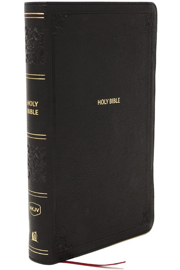NKJV Giant Print End-of-Verse Reference Bible, Black Leathersoft, Red Letter, Comfort Print (Thumb Indexed) - COLLECTIF