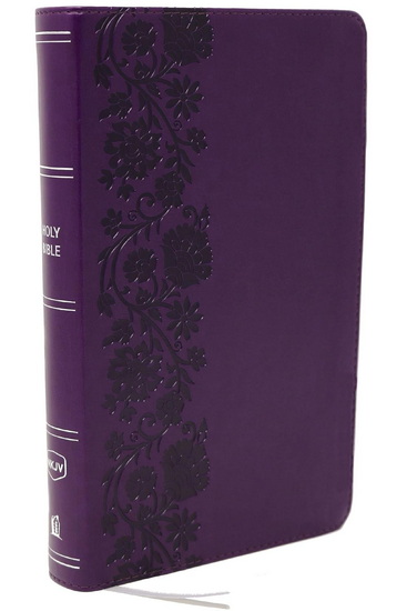 NKJV Giant Print End-of-Verse Reference Bible, Purple Leathersoft, Red Letter, Comfort Print - COLLECTIF