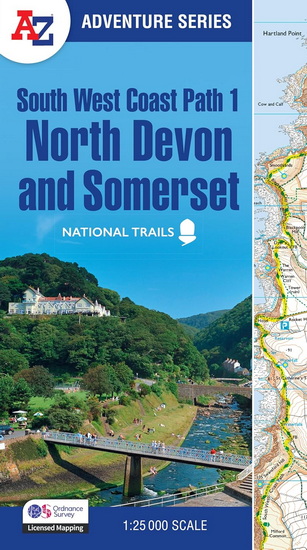 South West Coast Path 1 – North Devon & Somerset: with Ordnance Survey mapping (A-Z Adventure Series) - COLLECTIF