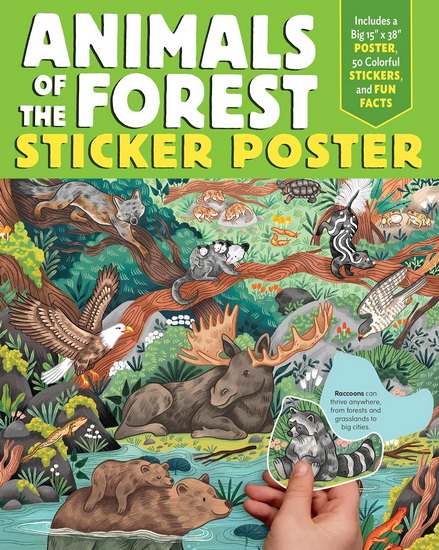 Animals of the Forest Sticker Poster: Includes a Big 15" x 38" Poster, 50 Colorful Stickers, and Fun Facts - COLLECTIF