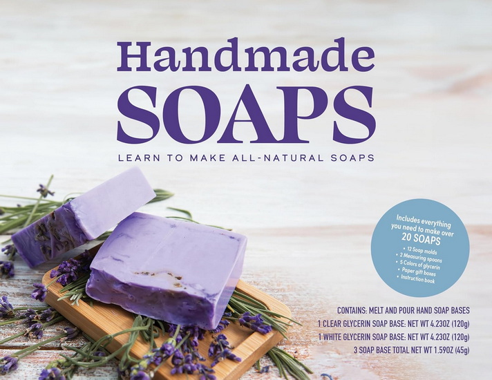 Handmade Soaps Kit: Learn to Make All-Natural Soaps ? Make Over 20 Soaps - Includes 12 Soap molds, 2 measuring spoons, 5 Colors of glycerin, Paper gift boxes, Instruction book - JANICE COX