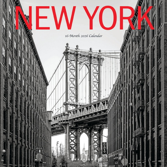 Calendrier 2026 New York N&B 16M 30x30