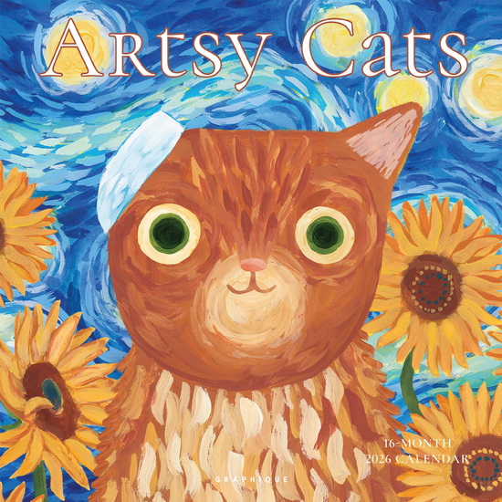 Calendrier 2026 Artsy Cats 16M 30x30