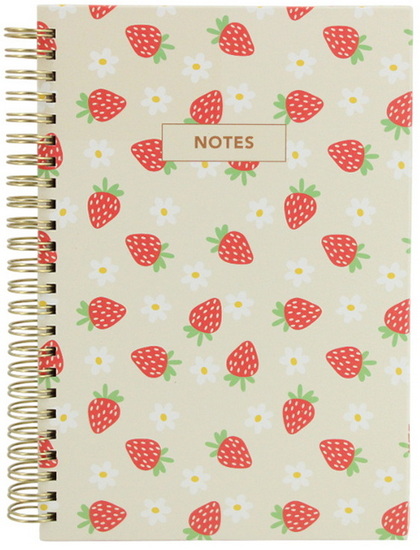 Journal spirale ligné fraises 160p