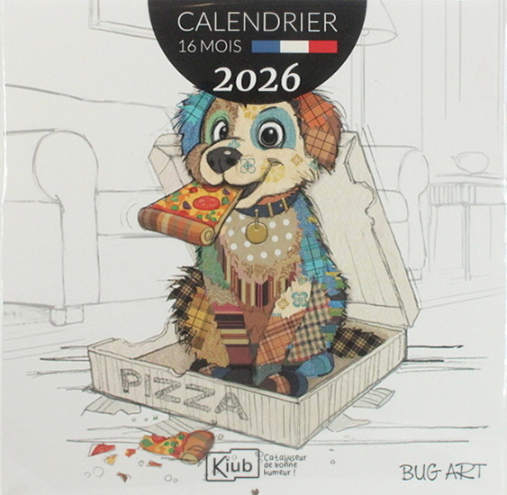 Calendrier 2026 Bug Art Animaux 16M 30x30cm