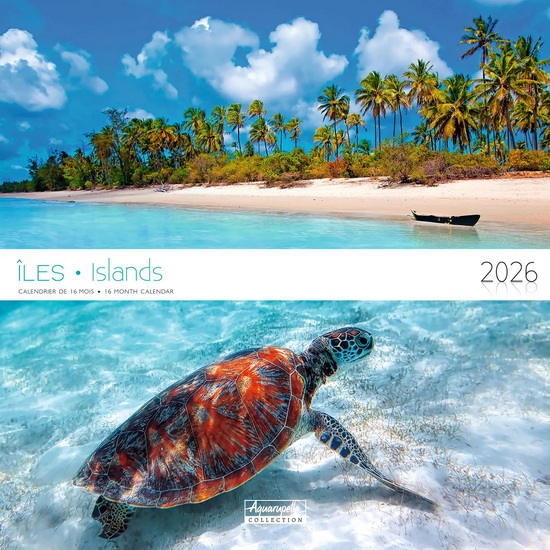 Calendrier 2026 Îles 30x30cm