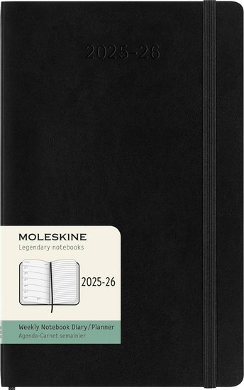 Agenda 2026 Moleskine 18M 1s/p Souple Large Noir